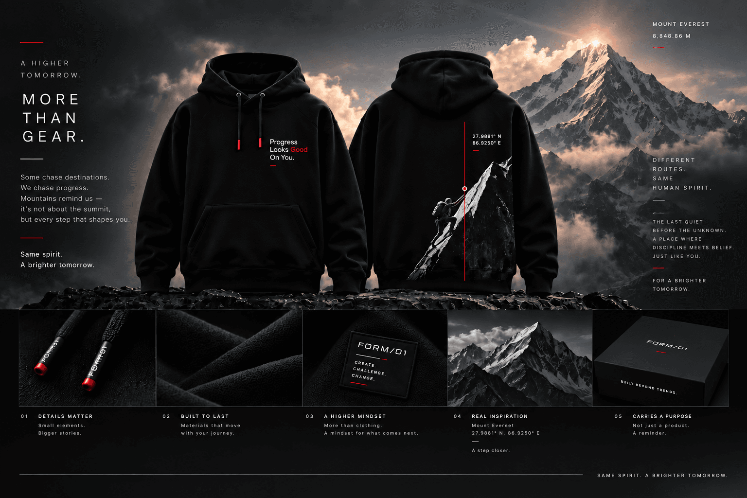 FORM/01 Progress Looks Good on You — Everest inspired collection
